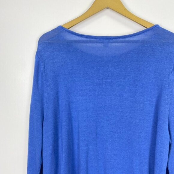 J. Jill Linen Blend Blue Lightweight Beach Sweater - Picture 8 of 9